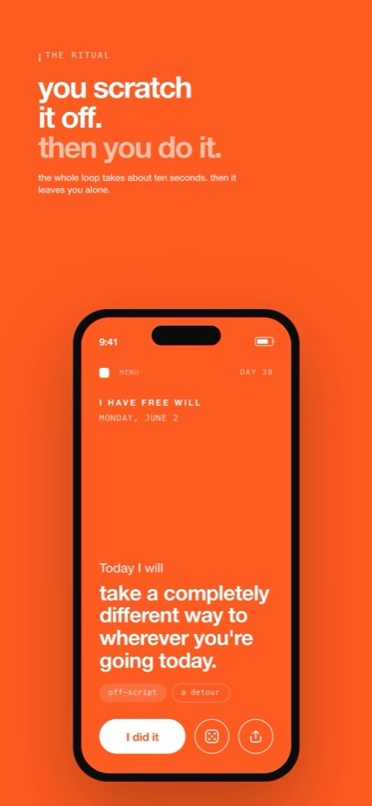Whim: scratch the card, then go do it.